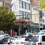 The Proctors marquee on State Street in downtown Schenectady, New York