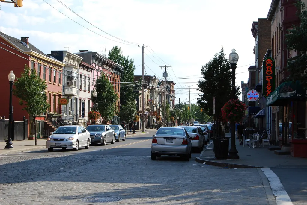 Small shops along Lark Street in Albany
